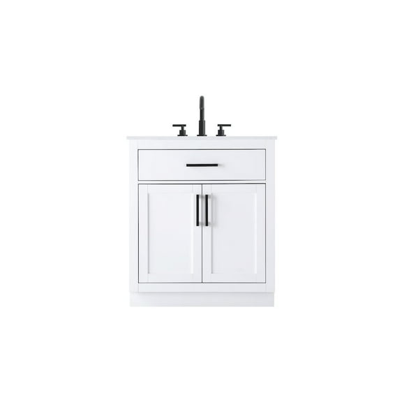 Elegant Kitchen and Bath Alden 30 Inch Single Bathroom Vanity In White