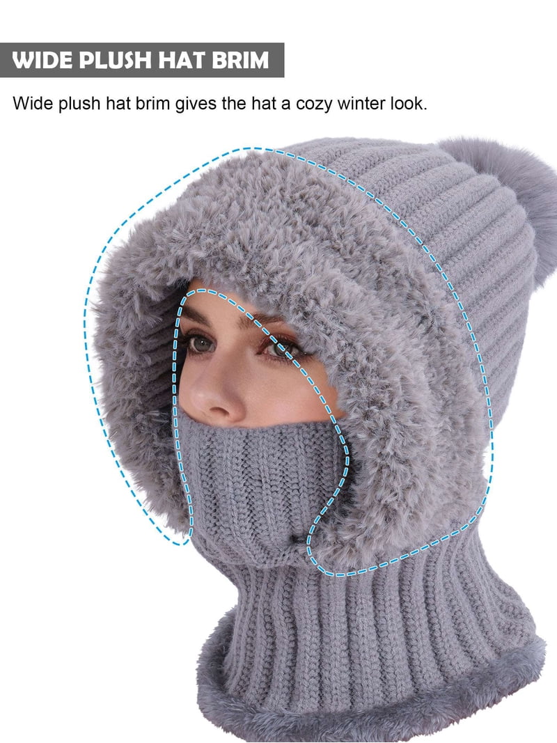 Spencer Womens Winter Hats, 3-in-1 Winter Beanie Scarf  display picture 2