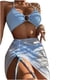 thumbnail image 1 of Traje de baño de 3 piezas con cintura alta y tirantes cruzados para mujer Fridja  nalpqowj51086, 1 of 7