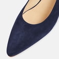 thumbnail image 4 of FSJ Women Comfortable Sturdy kitten Low Heels Pumps Slip On Almond Closed Toe Office Work Wedding Casual Dressy Shoes Size 8 Blue, 4 of 4