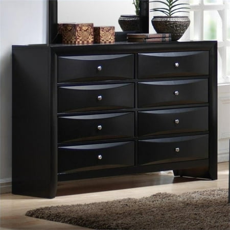 Bowery Hill 8 Drawer Double Dresser In Black And Silver Walmart Com