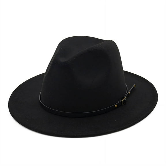 TELOLY Hats for Women,Wide Brim Design Bowler Hat,Built-in Adjustable Drawstring Wool Hat,Blue