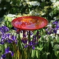 thumbnail image 6 of Achla Designs 14 In Hand Blown Crackle Glass Birdbath w/ Stake, Red, 6 of 10