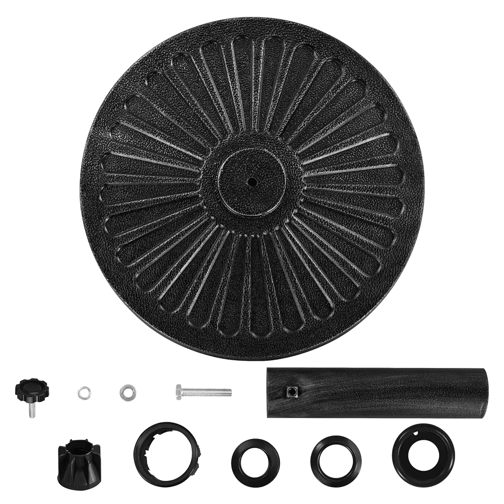 Alden Design 30 lb Heavy Duty Iron Patio Umbrella Base 18" for Outdoor, Black