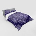 thumbnail image 3 of Ambesonne Ethnic Bedding Set 3 Pcs, Floral Round Retro Ornament, Twin, Lavender Blue Indigo, 3 of 3