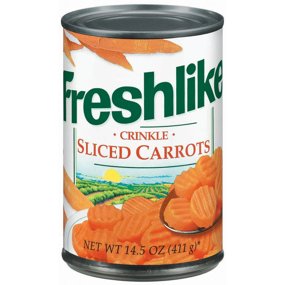 Freshlike Crinkle Sliced Carrots, Canned Vegetables, 14.5 oz Walmart
