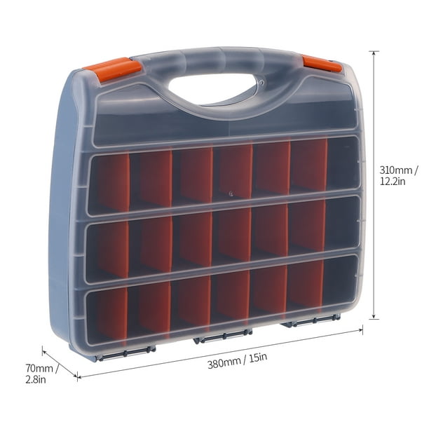 DURHAND 44PC Wall Mounted Storage Plastic Parts Rack Kit with Part Bins, Pegboard and Hooks, Garage Plastic Organizer, Orange | Aosom Canada