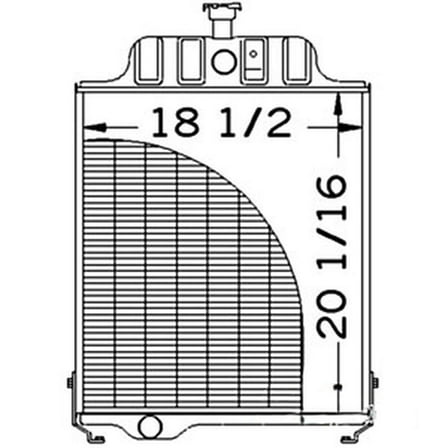RAParts AT71190 New Radiator w/o Oil Cooler 2 1/4" Fill Neck Height Fits John Deere 401D