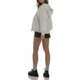 thumbnail image 5 of Franhais Women's Autumn Casual Hooded Coat Solid Color Long Sleeve Zip Up Hoodie with Pockets, 5 of 9