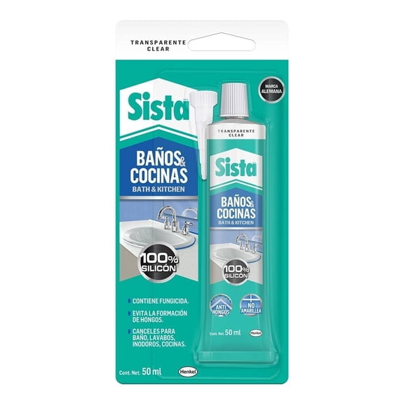 Sellador Sista Baños y Cocinas Baños y cocina, 50ml color transparente