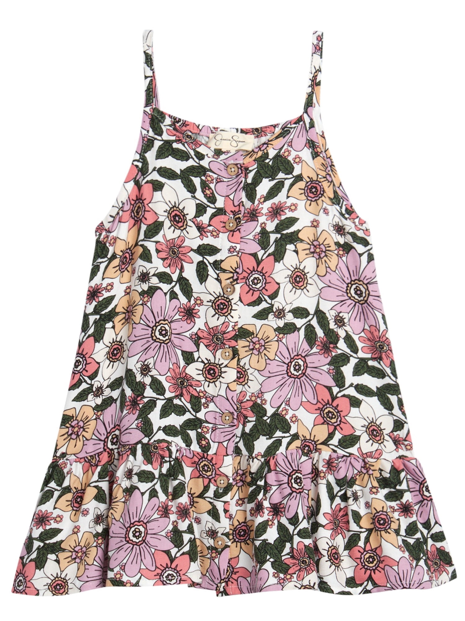 Jessica Simpson Girls' Tee, Dress and Hair Scrunchie Set, 3-Piece Sizes 4-6X