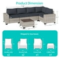 thumbnail image 4 of Sweecci 15 Pcs Wicker Patio Furniture Set, Double Rattan Outdoor Sectional Sofa, 360° Swivel Rocking Chairs, Conversation Set with Double Layer Side Table for Backyard Garden Poolside,Dark Grey, 4 of 11