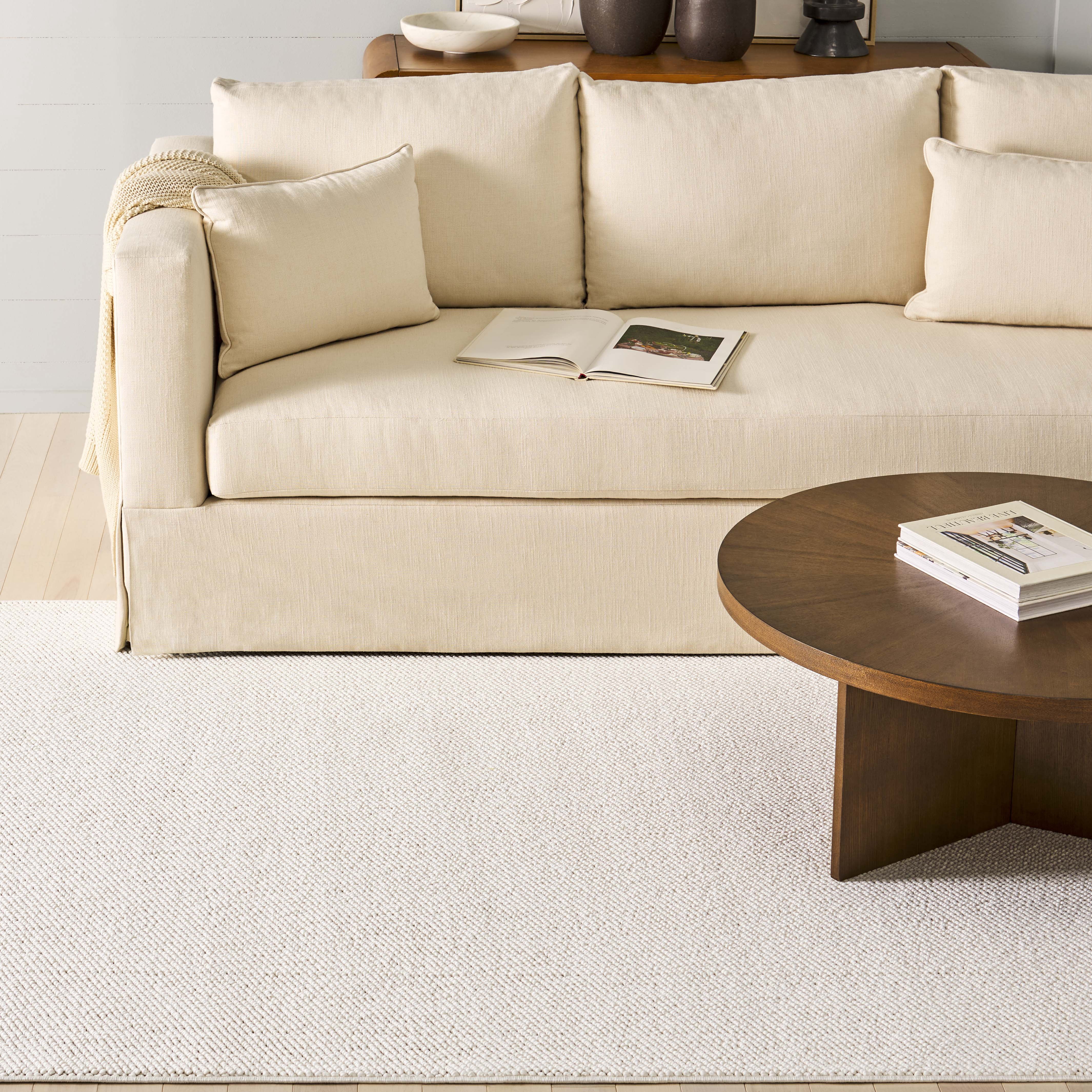 SAFAVIEH Martha Stewart Rebeca Solid Area Rug, Ivory, 5'5" x 7'7"