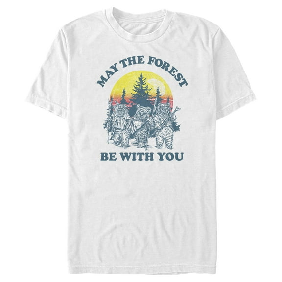 Men's Star Wars: A New Hope Ewok Sunset May the Forest Be With You Graphic T-Shirt