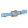 thumbnail image 3 of MSJUHEG Belt Buckle Mens Belts Leather Women Elastic Woven Casual Summer Belt Stretch Skinny Belt With Wooden Buckle Leash Blue One Size, 3 of 3