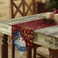 thumbnail image 3 of Table Runner Dresser Scarves Winter Christmas Snowman Snowflake Cotton Linen Burlap Table Cover Black Red Buffalo Plaid Table Runners for Family Kitchen Dining Holiday Party Banquet Decor, 3 of 5