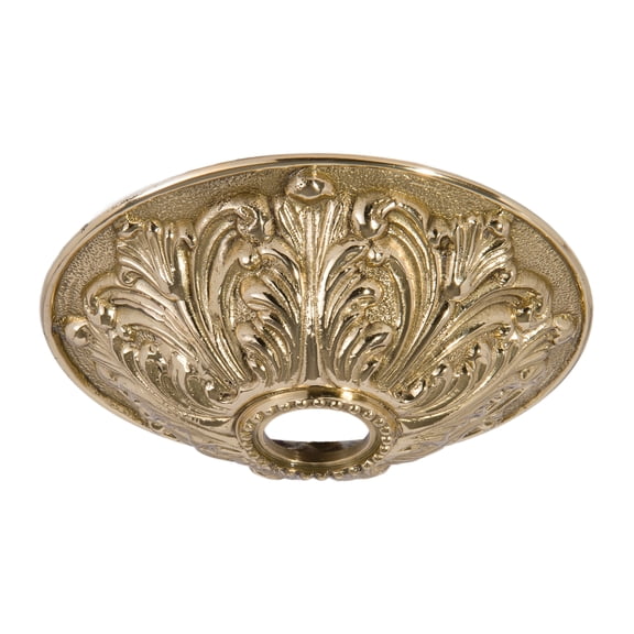 B&P Lamp® Die Cast Brass Ceiling Light Canopy Plate, 5 1/2 Inch Diameter, Polished & Lacq.