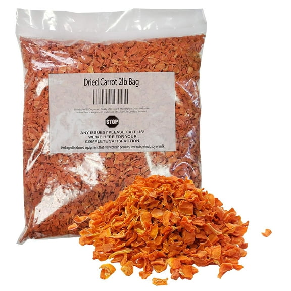Naturejam Dried Carrots 2 Pounds Bulk Size-Heat Sealed in a Poly Bag-Dehydrated Dried Vegetables