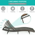 thumbnail image 5 of Spaco Patio Folding Adjustable Rattan Chaise Lounge Chair with Thick-Upholstered Cushion, Lounge Chair with 5-Level Adjustable Backrest, Lounge Chair for Outdoor as Backyard, Poolside, Turquoise, 5 of 9