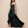 thumbnail image 2 of Jamsmile Womens Dress Spaghetti Strap Backless Bohemian Beach Long Dresses Casual Solid Color Cotton Party Maxi Dress, 2 of 6