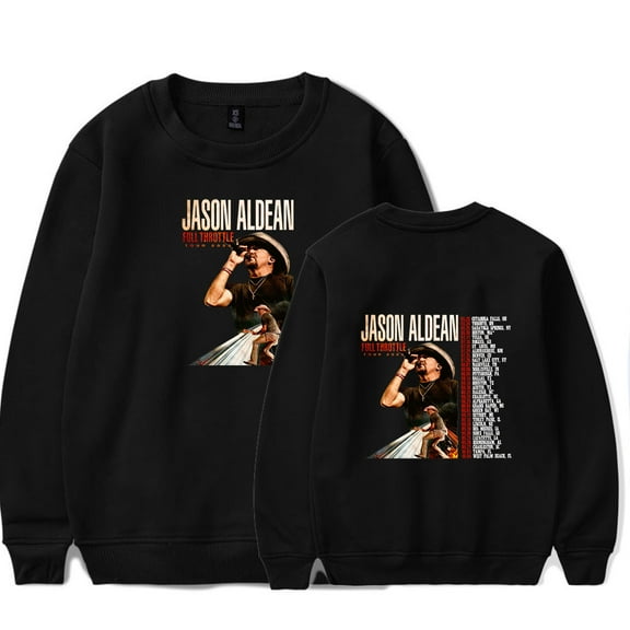 Jason Aldean Full Throttle Tour 2025 Merch Long Sleeve Crewneck Sweatshirt For Men/Women Unsiex Fashion Streetwear
