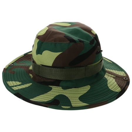 landege Camo Bucket Hat for Men Wide Brim Sun Protection Hat for Hiking Fishing and Outdoor Activities with Adjustable Strap Outdoor Sun Hat