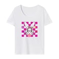 thumbnail image 1 of Camiseta para mujer con cuello redondo, suave, cuello redondo, camisetas de verano para el trabajo y los desplazamientos M, 1 of 7