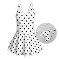 thumbnail image 3 of FOR U DESIGNS Girls' Sleeveless One-Piece Swimsuit Comfortable Tank Bathing Suit Swimwear with Short Toddler Girls Swimsuit, Dot, 3 of 7