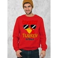 thumbnail image 3 of Coolest Turkey in Town Thanksgiving Funny Cool Sunglasses Crewneck Sweatshirt, 2XL, Red, 3 of 6