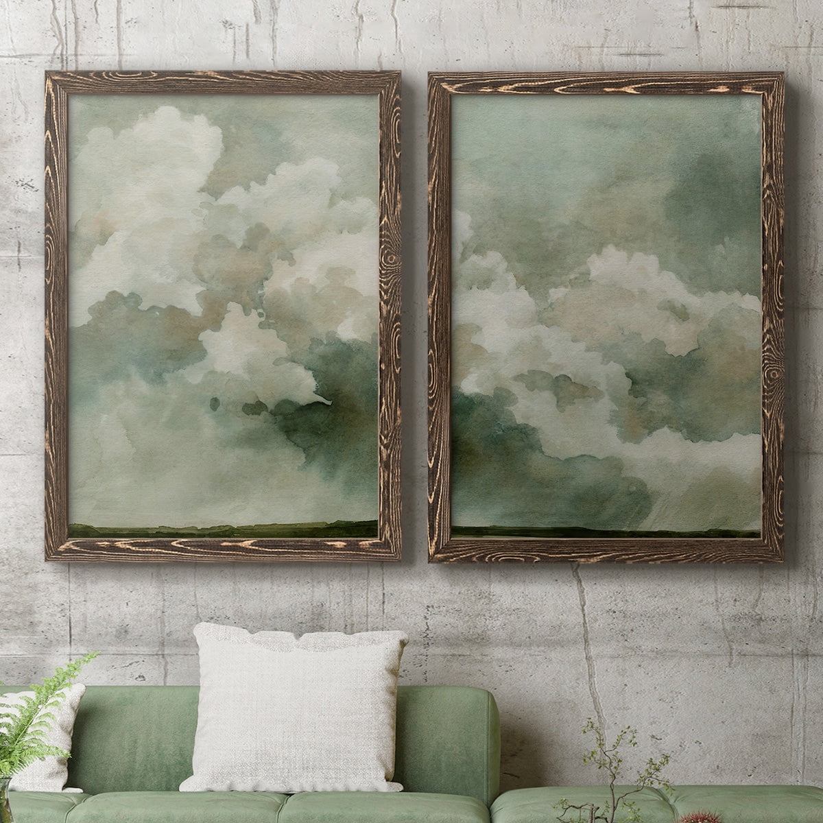 Coming Rain I - Premium Framed Canvas 2 Piece Set - Ready to Hang