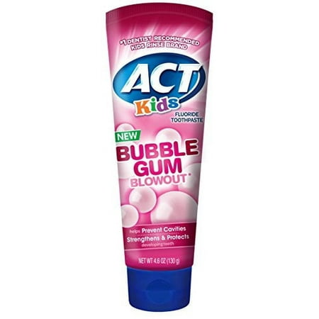 ACT Kids Bubblegum Blowout Toothpaste 4.6 Ounce (Pack of 24) Children's Anticavity Toothpaste with Fluoride for Fresh Breath and Strong Tooth Enamel for Kids, Toddlers
