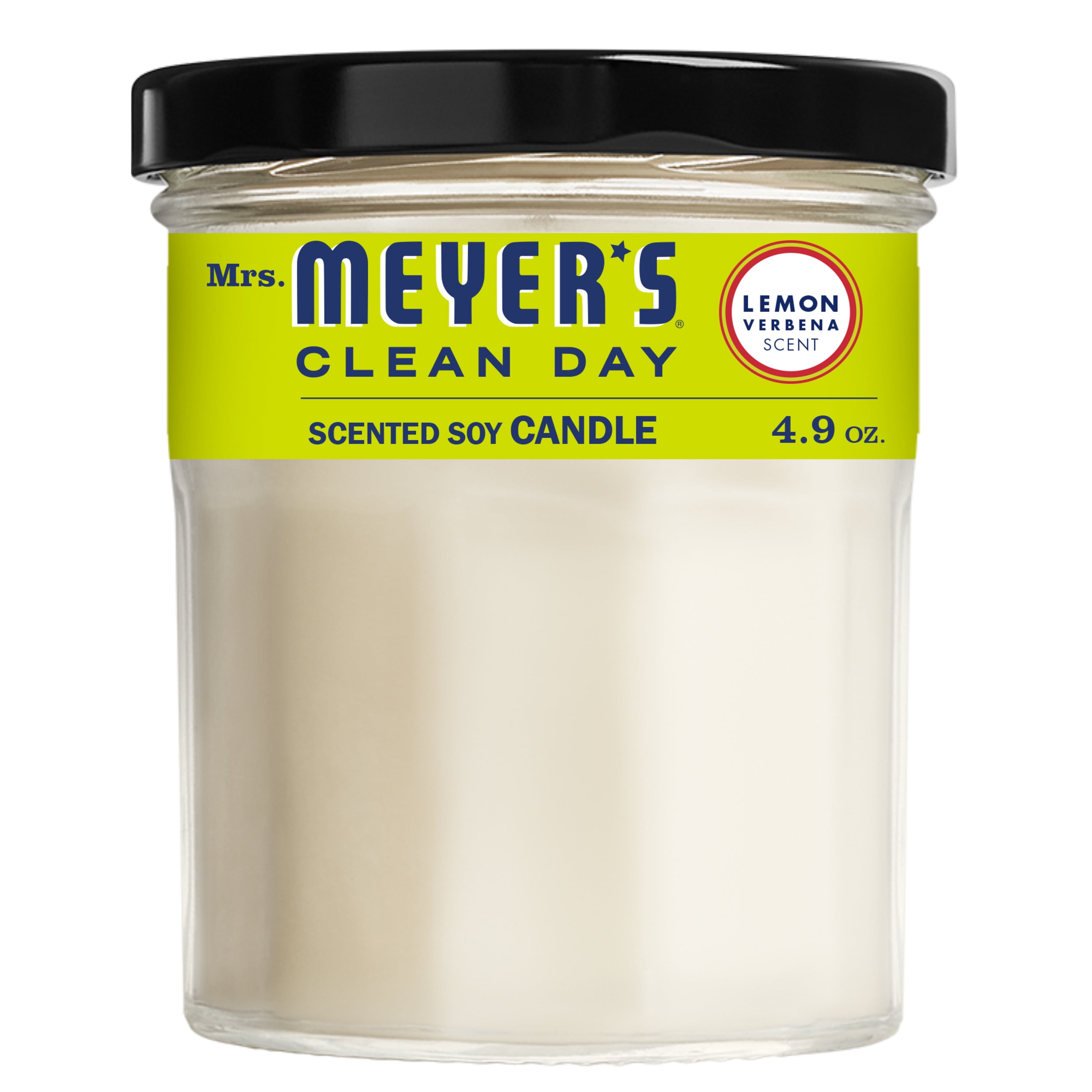 Mrs. Meyer's Clean Day Scented Soy Candle, Lemon Verbena Scent, 4.9