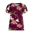 thumbnail image 6 of USSUMA Plus Womens Tops Dressy Casual Women's Tops Petal Short Sleeve Summer T Shirts Loose Fit V Neck Casual Basic Tee Shirts Floral Print Tank Tops, 6 of 7