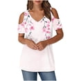 thumbnail image 2 of Soki Women's Off Shoulder Tee Clearance Blouses Short Sleeved V-Neck Fashionable Tops, 2 of 6