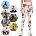 thumbnail image 4 of Rose Pattern High Waisted Leggings for Women Regular & Plus - No See Through Tummy Control Cycling Workout Yoga Pants without Pockets 2XL, 4 of 6