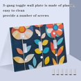 thumbnail image 3 of Yayeee Toggle Light Switch Wall Plate 2-Gang 4.56"x4.48" Decorative Outlet Cover, Simple Floral, 3 of 7