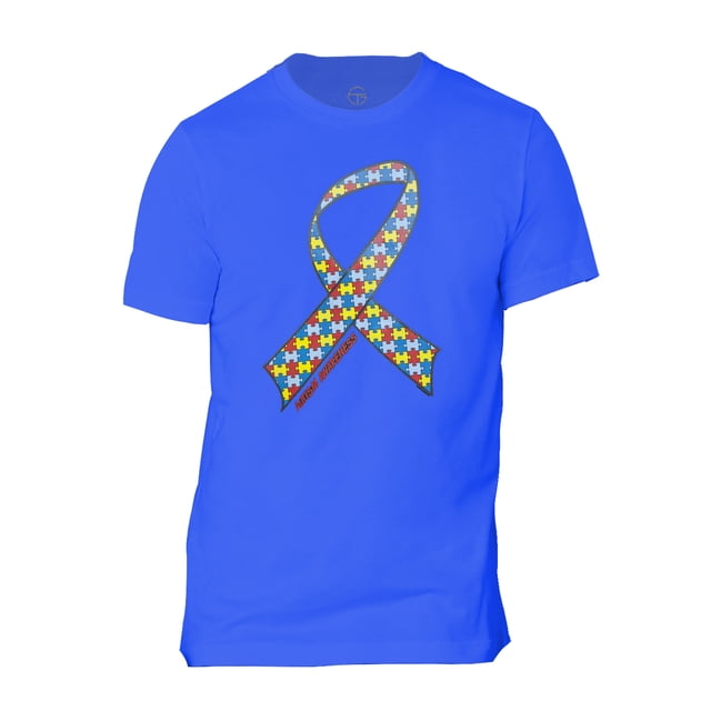 Autism Awareness Ribbon Mens Short-Sleeve T-Shirt - Royal - Large