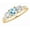 Aquamarine, variant on 1-6 Carat Round 14K Yellow Gold LAB GROWN Gemstone 3 Stone and Channel Set LAB GROWN Diamond Engagement Ring (AAAA Heirloom Quality) Emerald 1.5 Carat Size: 5