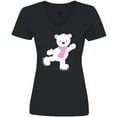 thumbnail image 3 of Inktastic Polar Bear, White Bear, Ice Skating Bear, Scarf Women's V-Neck T-Shirt, 3 of 5