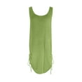 thumbnail image 4 of gakvbuo Summer Beach Coverup Dresses For Swimwear Women Vacation Sleeveless Backless Crochet Bikini Cover Ups Skirt Scoop Neck Side Drawstring Knitted Tank Dress, 4 of 5