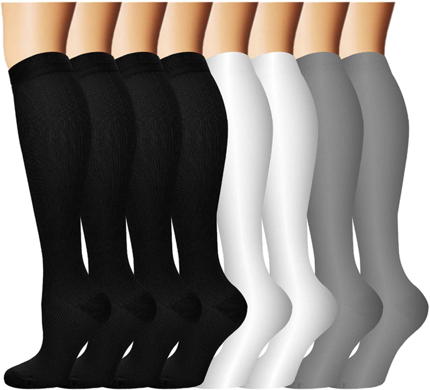 Copper Compression Socks For Men & Women Circulation-Best For Medical Running Hiking Cycling 15-20 mmHg 