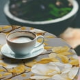 thumbnail image 3 of Ambesonne Floral Fitted Round Tablecloth, Magnolia Flowers Romance, 45"- 56" Diameter, Earth Yellow Redwood, 3 of 5