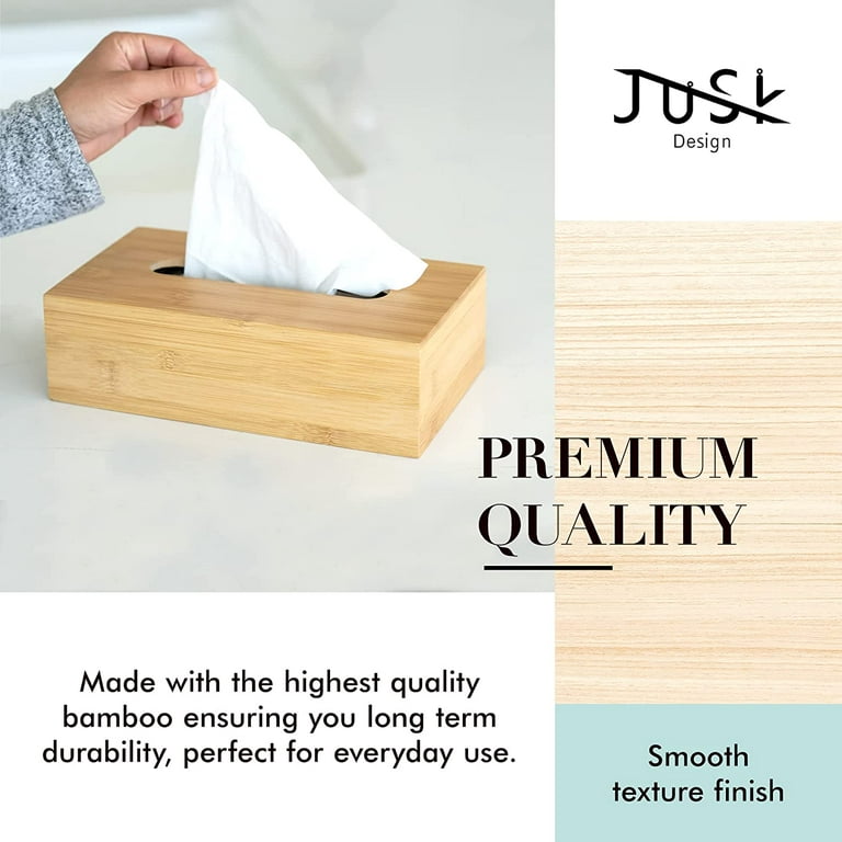 Homgreen Design Tissue Box Holder - Modern, Minimalist, and Durable Wooden Tissue  Box with Sliding Bottom, Easy-Refill- Premium-Quality Bamboo Tissue Box  Cover(Size: M) 