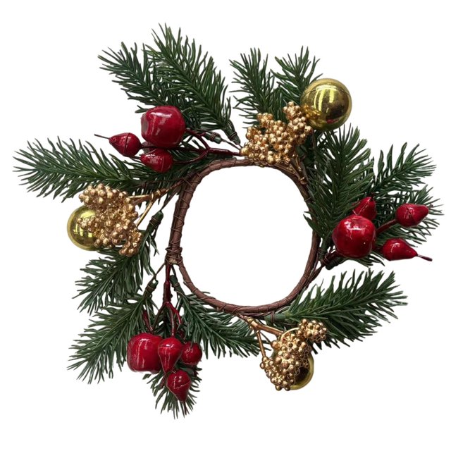 Anillo de corona de velas,Centro de mesa con guirnalda de velas y corona de anillos,Anillos de velas navideñas Corona de velas verdes,Anillos para velas Anillo para velas de té Elegante F