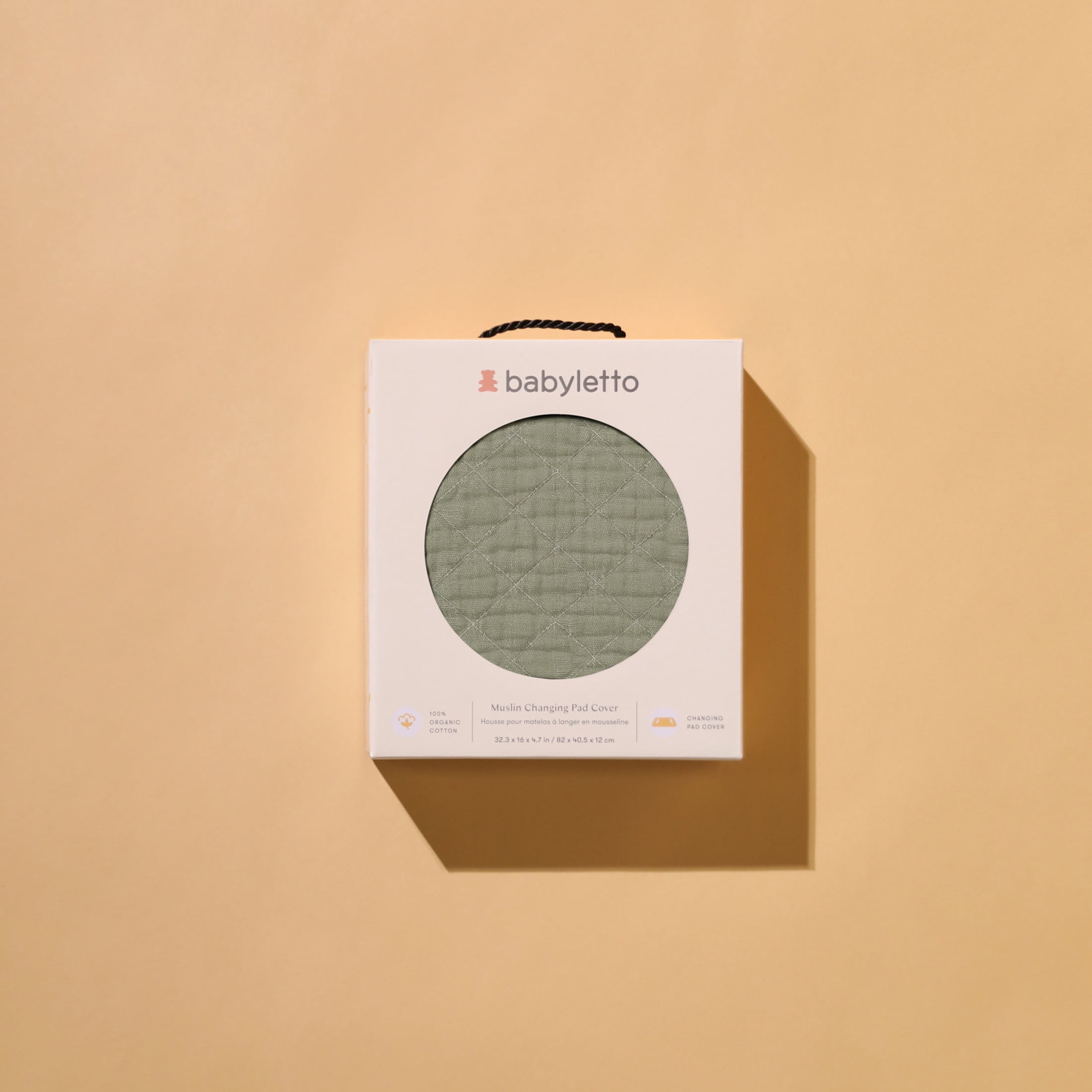 Babyletto Quilted Changing Pad Cover in GOTS Certified Organic Muslin Cotton