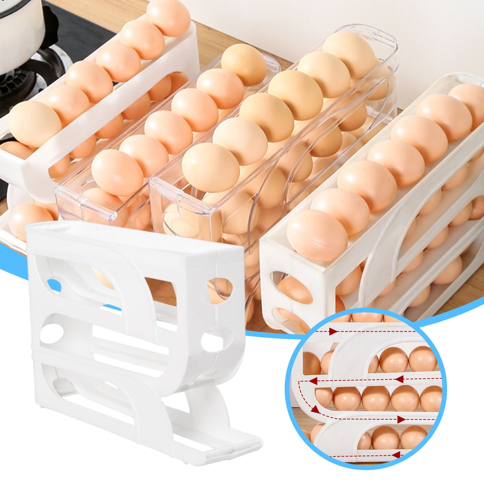 Boîte à œufs Boîte Œufs 18 Compartiments Plastique - Transparent Empilable - Rangement Réfrigérateur Portable Rangement Oeuf