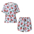 thumbnail image 4 of Naloa Strawberries Women's Short-Sleeved Pajama Set, Loungewear, Summer pajamas, Breathable Cozy - X-Large, 4 of 9