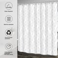 thumbnail image 2 of Extra Long Grey and White Shower Curtain for Bathroom, Modern Herringbone Geometric Striped Decor, Gray Waterproof Fabric, Weighted Hem, with 12 Hooks 72 x 84 Inches, 2 of 6