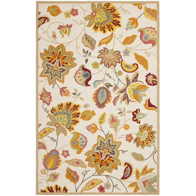 Safavieh Four Seasons 5' X 7' Hand Hooked Rug in Ivory and Yellow
