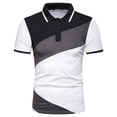 thumbnail image 1 of Camisa De Botones Para Hombre Tops de manga corta de moda de color casual con cuello rígido para hombres de verano (White, XXL), 1 of 2